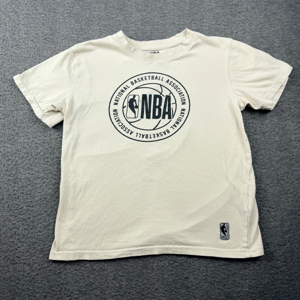 NBA National Basketball Association Kids T-Shirt Cream Off-White‎ Size 14-16